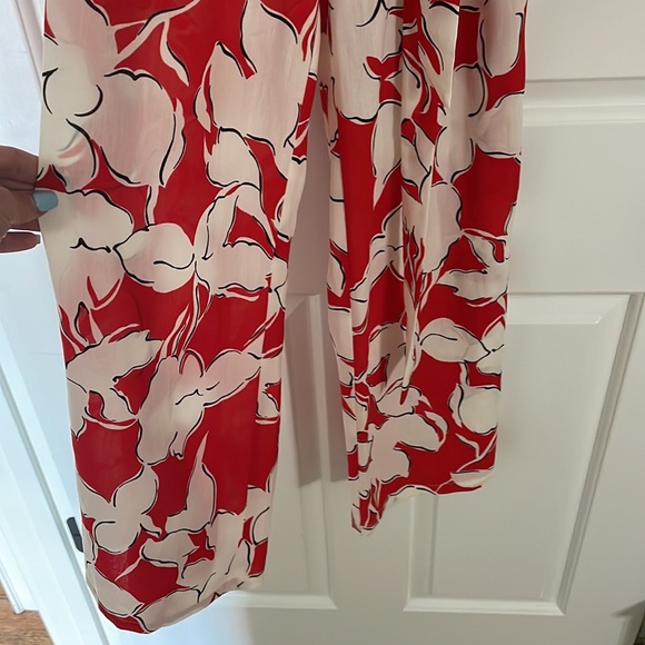 J.O.A Los Angeles Anthropologie red white floral long romper jumpsuit S Rare EUC - Picture 7 of 8